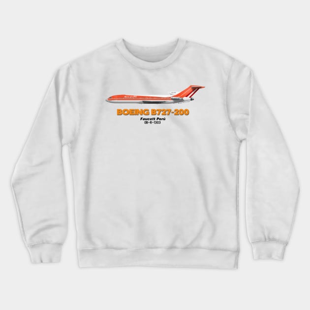 Boeing B727-200 - Faucett Perú Crewneck Sweatshirt by TheArtofFlying